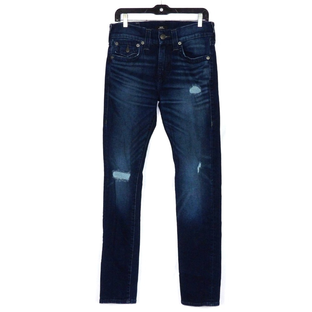 True Religion Stretch Distressed ROCCO Relaxed Skinny Jeans Men's 30 X 34